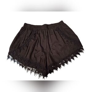 Girl Revolution Black Lacy High Rise Hot Pants Ladies Medium Celeb Style Gothic